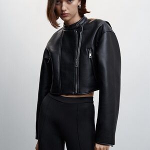 Faux Leather Moto Biker Jacket